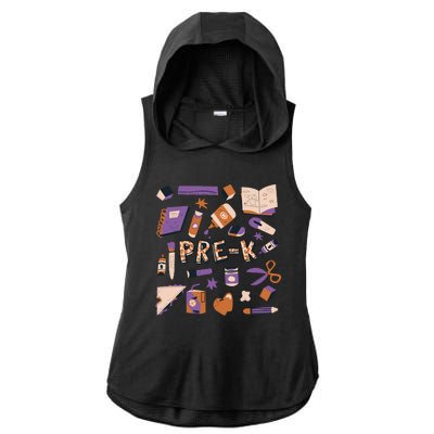 Pre K Kindergarten Back To School Ladies PosiCharge Tri-Blend Wicking Draft Hoodie Tank