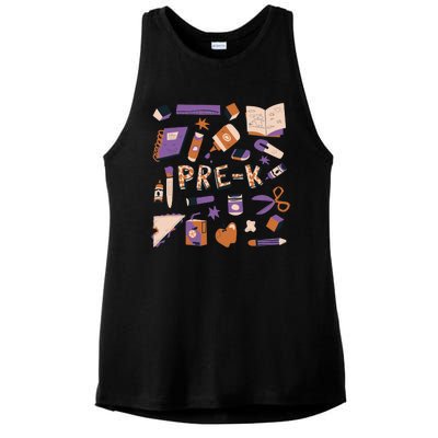 Pre K Kindergarten Back To School Ladies PosiCharge Tri-Blend Wicking Tank