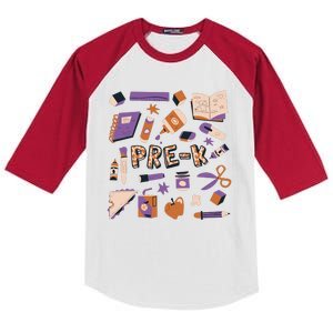 Pre K Kindergarten Back To School Kids Colorblock Raglan Jersey