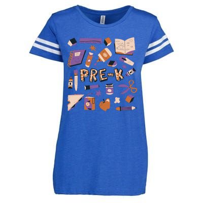 Pre K Kindergarten Back To School Enza Ladies Jersey Football T-Shirt