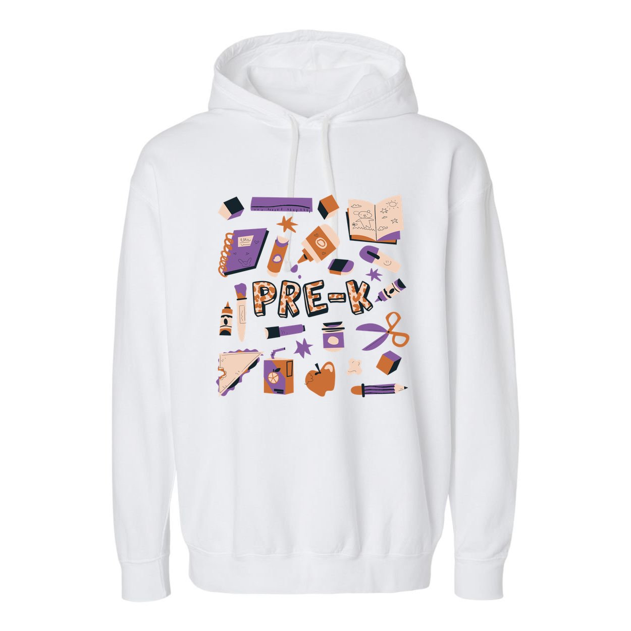 Pre K Kindergarten Back To School Garment-Dyed Fleece Hoodie