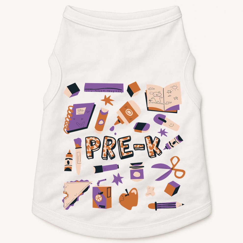 Pre K Kindergarten Back To School Doggie Tank