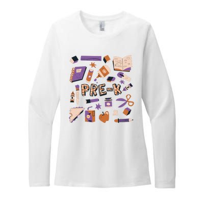 Pre K Kindergarten Back To School Womens CVC Long Sleeve Shirt