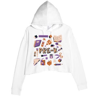 Pre K Kindergarten Back To School Crop Fleece Hoodie