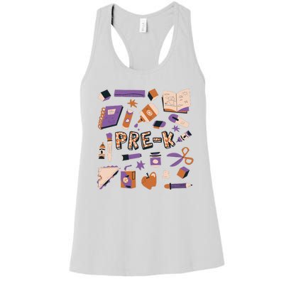 Pre K Kindergarten Back To School Women's Racerback Tank