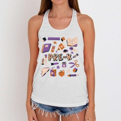 Pre K Kindergarten Back To School Women's Knotted Racerback Tank