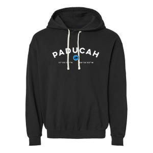 Paducah Kentucky Ky Graphic Map Garment-Dyed Fleece Hoodie