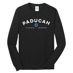 Paducah Kentucky Ky Graphic Map Tall Long Sleeve T-Shirt