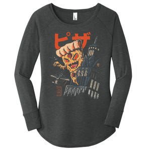 Pizza Kong Kaiju Monsters Fast Food Japanese Art Women's Perfect Tri Tunic Long Sleeve Shirt