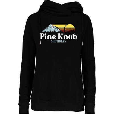 Pine Knob Michigan Ski Snowboarding Vacations Hiking Trails Womens Funnel Neck Pullover Hood