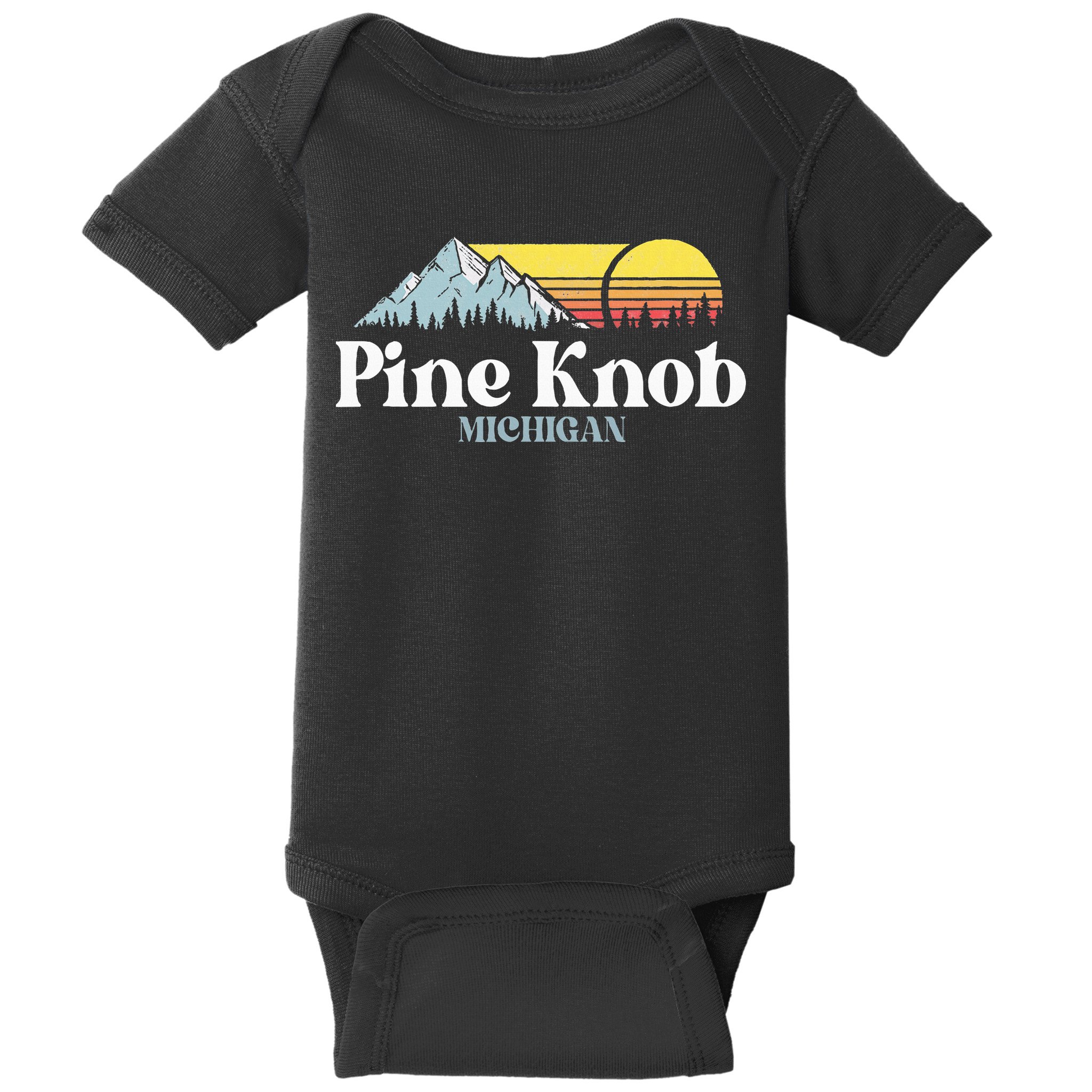 Pine Knob Michigan Ski Snowboarding Vacations Hiking Trails Baby Bodysuit