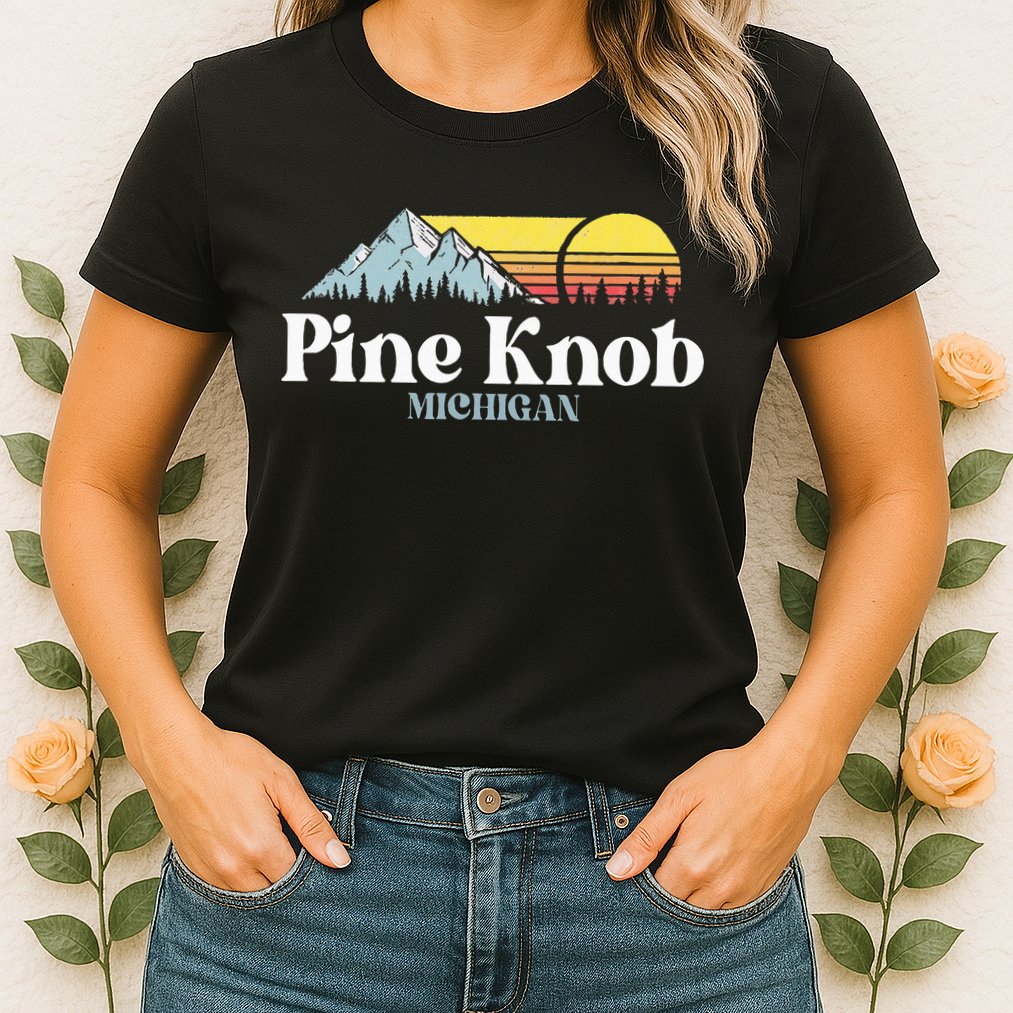 Pine Knob Michigan Ski Snowboarding Vacations Hiking Trails Womens T-Shirt