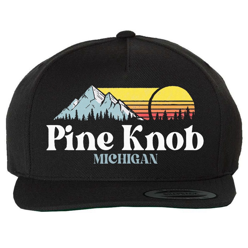 Pine Knob Michigan Ski Snowboarding Vacations Hiking Trails Wool Snapback Cap