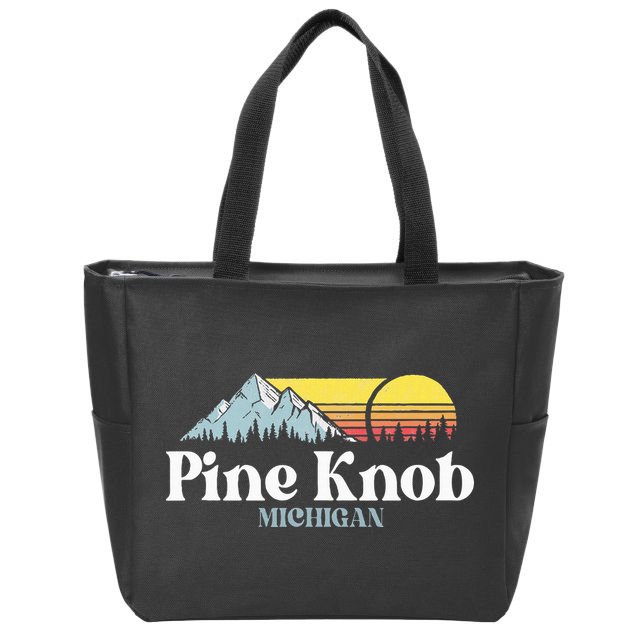Pine Knob Michigan Ski Snowboarding Vacations Hiking Trails Zip Tote Bag