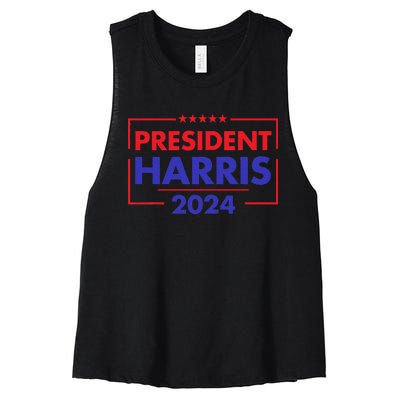 President Kamala Madam Harris Women's Racerback Cropped Tank