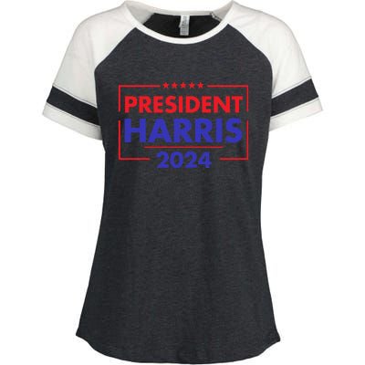 President Kamala Madam Harris Enza Ladies Jersey Colorblock Tee