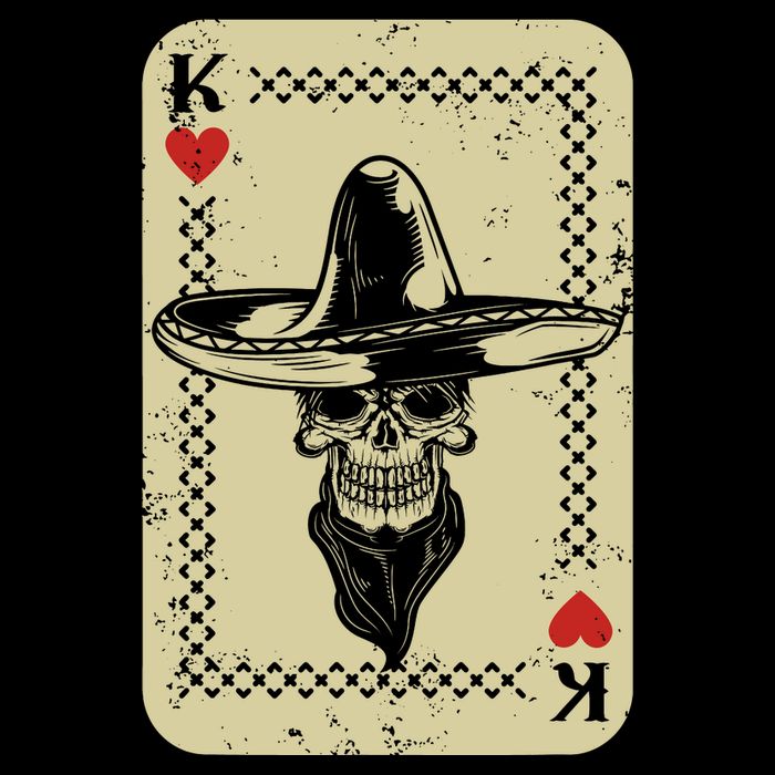 Poker King Mexico Sugar Skull Calavera Cards Player Cowboy Womens Tank Top