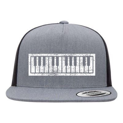 Piano Keyboard Musical Musician Pianist Gift Flat Bill Trucker Hat