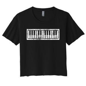 Piano Keyboard Musical Musician Pianist Gift Women's Crop Top Tee