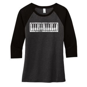 Piano Keyboard Musical Musician Pianist Gift Women's Tri-Blend 3/4-Sleeve Raglan Shirt