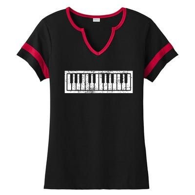 Piano Keyboard Musical Musician Pianist Gift Ladies Halftime Notch Neck Tee