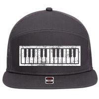 Piano Keyboard Musical Musician Pianist Gift 7 Panel Mesh Trucker Snapback Hat