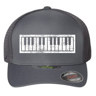 Piano Keyboard Musical Musician Pianist Gift Flexfit Unipanel Trucker Cap