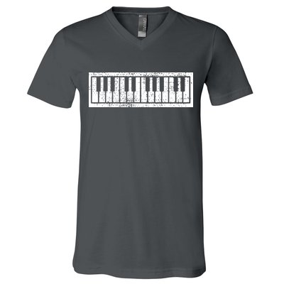 Piano Keyboard Musical Musician Pianist Gift V-Neck T-Shirt