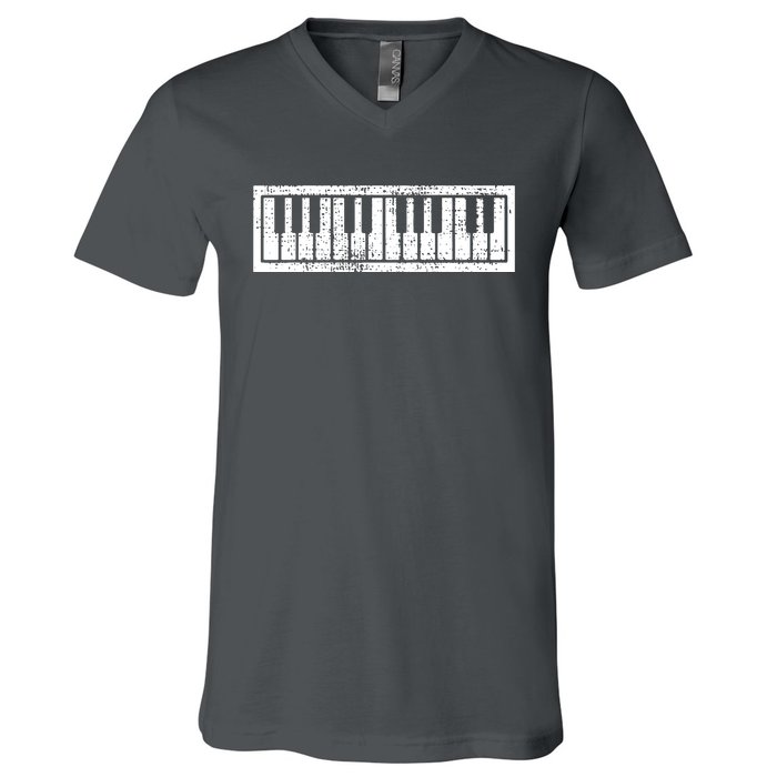 Piano Keyboard Musical Musician Pianist Gift V-Neck T-Shirt