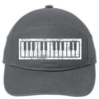 Piano Keyboard Musical Musician Pianist Gift 7-Panel Snapback Hat