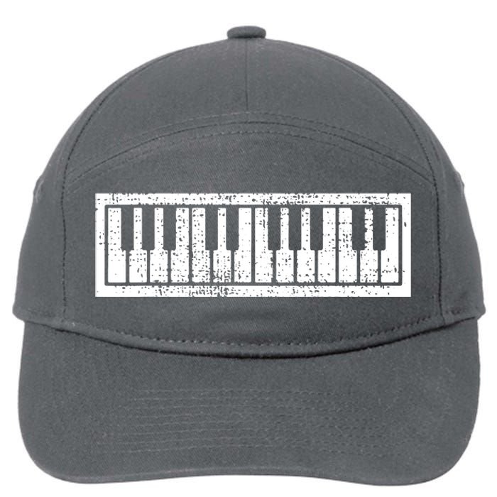 Piano Keyboard Musical Musician Pianist Gift 7-Panel Snapback Hat