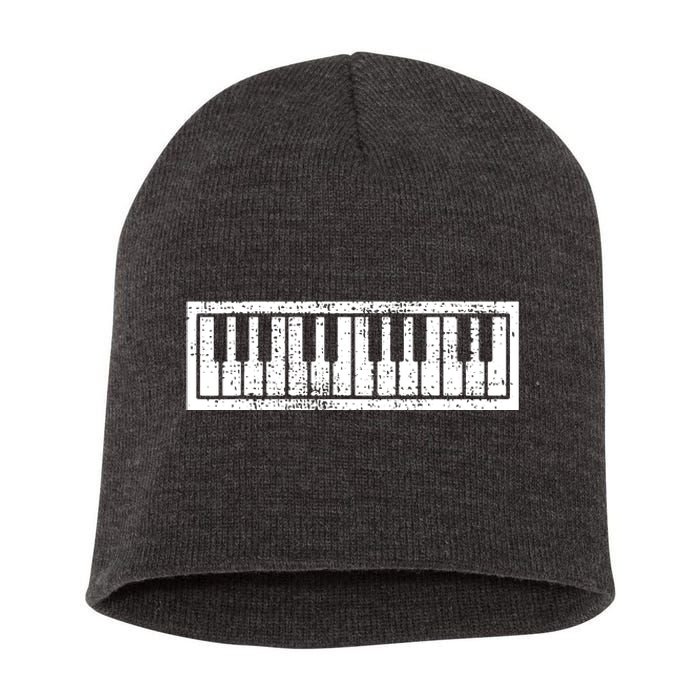 Piano Keyboard Musical Musician Pianist Gift Short Acrylic Beanie