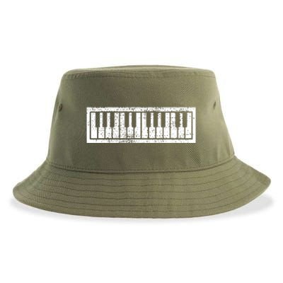 Piano Keyboard Musical Musician Pianist Gift Sustainable Bucket Hat