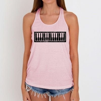 Piano Keyboard Musical Musician Pianist Gift Women's Knotted Racerback Tank