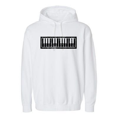 Piano Keyboard Musical Musician Pianist Gift Garment-Dyed Fleece Hoodie