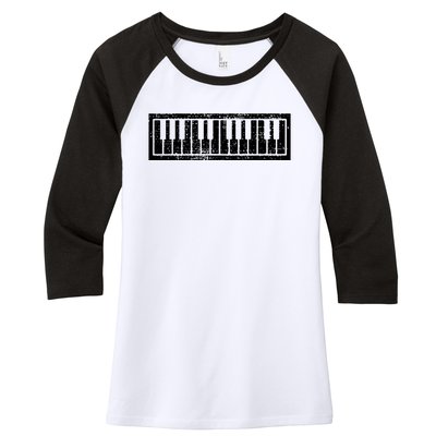 Piano Keyboard Musical Musician Pianist Gift Women's Tri-Blend 3/4-Sleeve Raglan Shirt