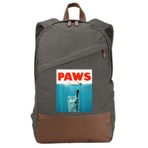 Paws Kitten Meow Parody Funny Cat Lover Gifts Cotton Canvas Backpack