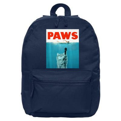 Paws Kitten Meow Parody Funny Cat Lover Gifts 16 in Basic Backpack