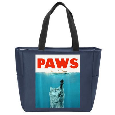 Paws Kitten Meow Parody Funny Cat Lover Gifts Zip Tote Bag