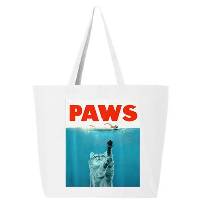 Paws Kitten Meow Parody Funny Cat Lover Gifts 25L Jumbo Tote