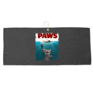 Paws Kitten Meow Parody Funny Cat Lover Gifts Cute Cat Large Microfiber Waffle Golf Towel