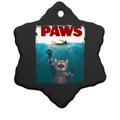 Paws Kitten Meow Parody Funny Cat Lover Gifts Cute Cat Ceramic Star Ornament