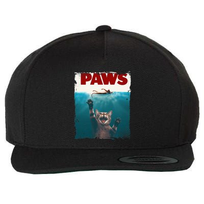 Paws Kitten Meow Parody Funny Cat Lover Gifts Cute Cat Wool Snapback Cap
