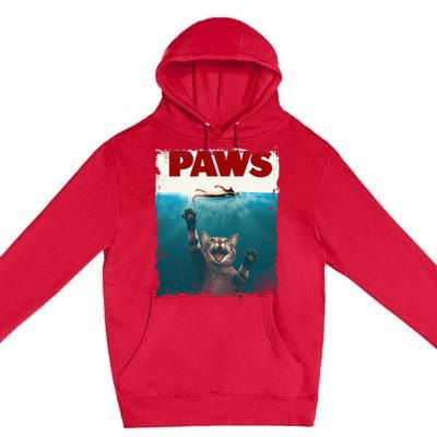 Paws Kitten Meow Parody Funny Cat Lover Gifts Cute Cat Premium Pullover Hoodie