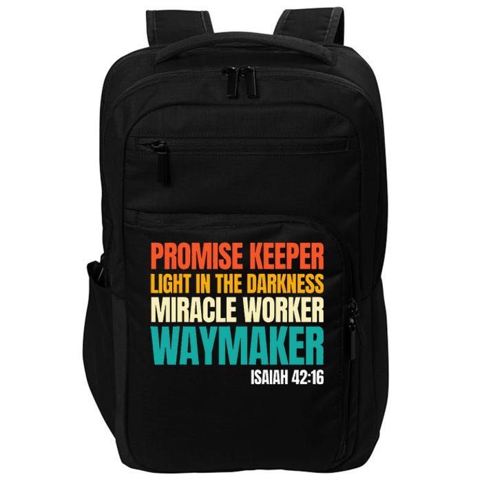 Promise Keeper Miracle Worker Waymaker Christian Faith Impact Tech Backpack