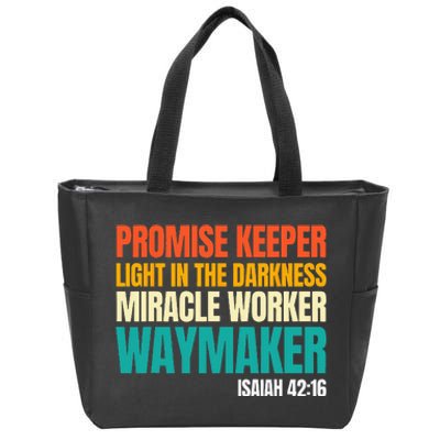 Promise Keeper Miracle Worker Waymaker Christian Faith Zip Tote Bag