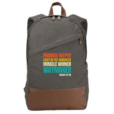 Promise Keeper Miracle Worker Waymaker Christian Faith Cotton Canvas Backpack