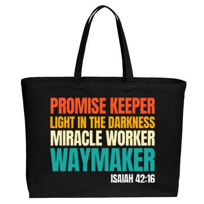 Promise Keeper Miracle Worker Waymaker Christian Faith Cotton Canvas Jumbo Tote