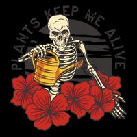 Plants Keep Me Alive Floral Skull Cooling Performance Crew T-Shirt