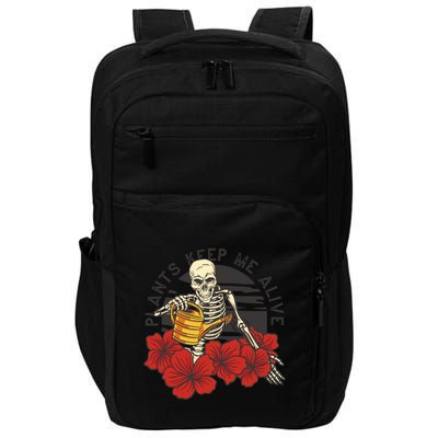 Plants Keep Me Alive Floral Skull Impact Tech Backpack